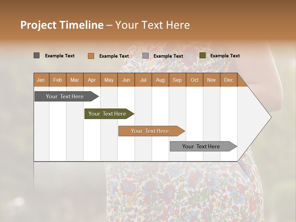A Pregnant Woman In A Colorful Dress Is Holding Her Belly PowerPoint Template