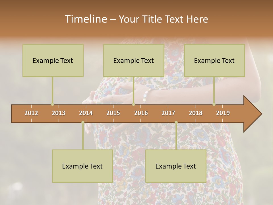 A Pregnant Woman In A Colorful Dress Is Holding Her Belly PowerPoint Template