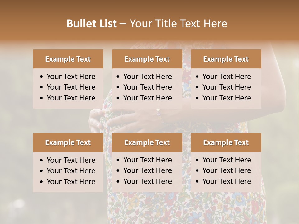 A Pregnant Woman In A Colorful Dress Is Holding Her Belly PowerPoint Template