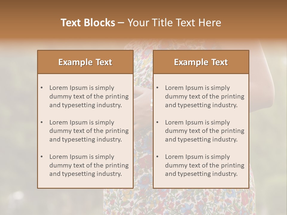 A Pregnant Woman In A Colorful Dress Is Holding Her Belly PowerPoint Template