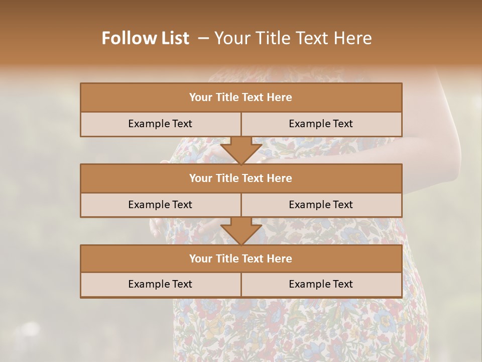 A Pregnant Woman In A Colorful Dress Is Holding Her Belly PowerPoint Template