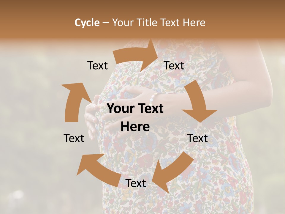 A Pregnant Woman In A Colorful Dress Is Holding Her Belly PowerPoint Template