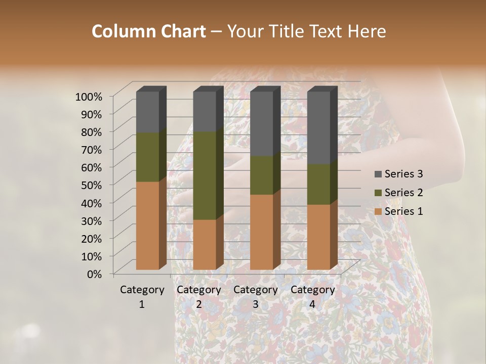 A Pregnant Woman In A Colorful Dress Is Holding Her Belly PowerPoint Template
