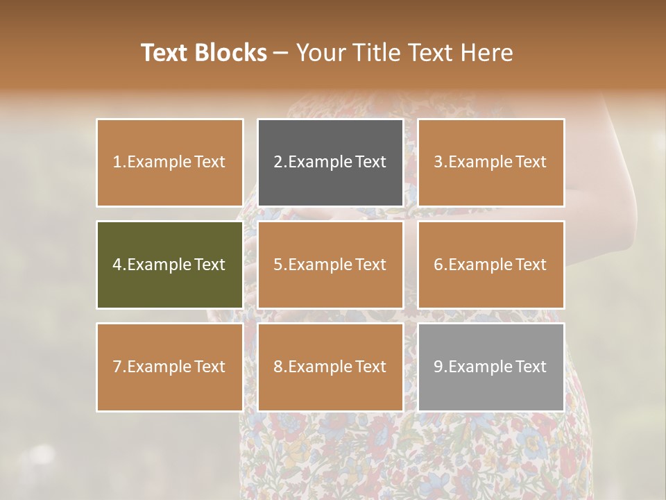 A Pregnant Woman In A Colorful Dress Is Holding Her Belly PowerPoint Template