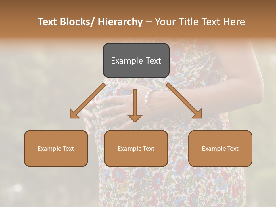 A Pregnant Woman In A Colorful Dress Is Holding Her Belly PowerPoint Template