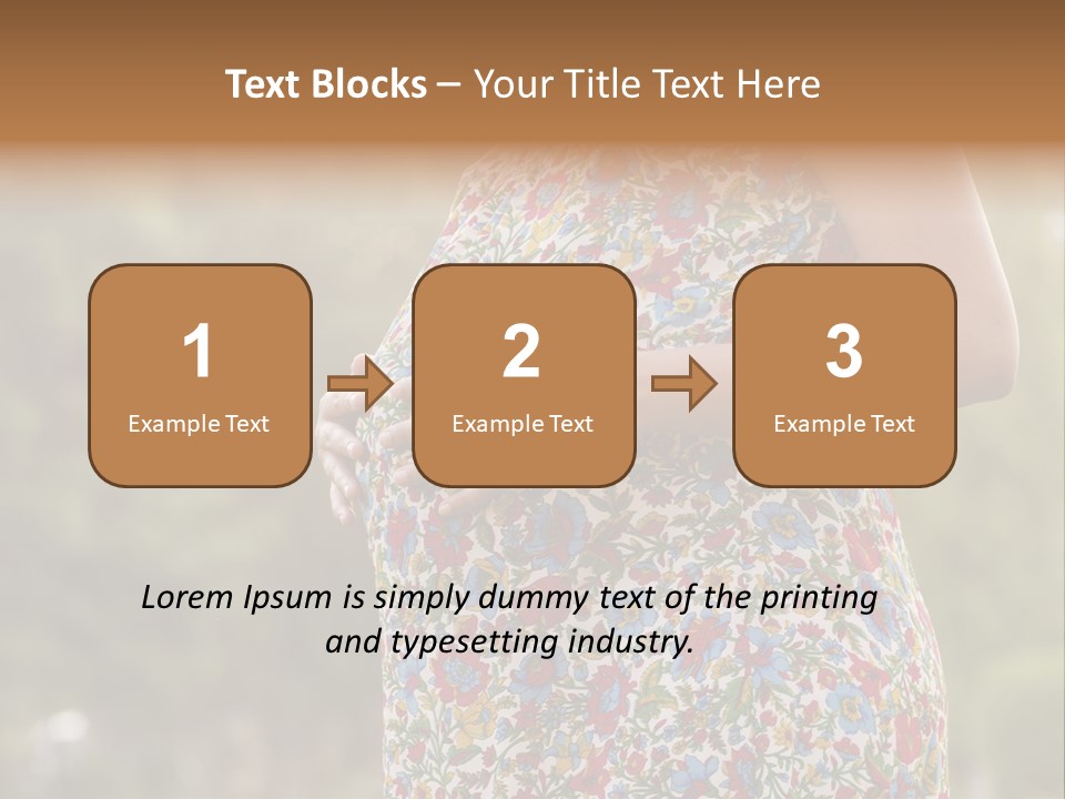 A Pregnant Woman In A Colorful Dress Is Holding Her Belly PowerPoint Template