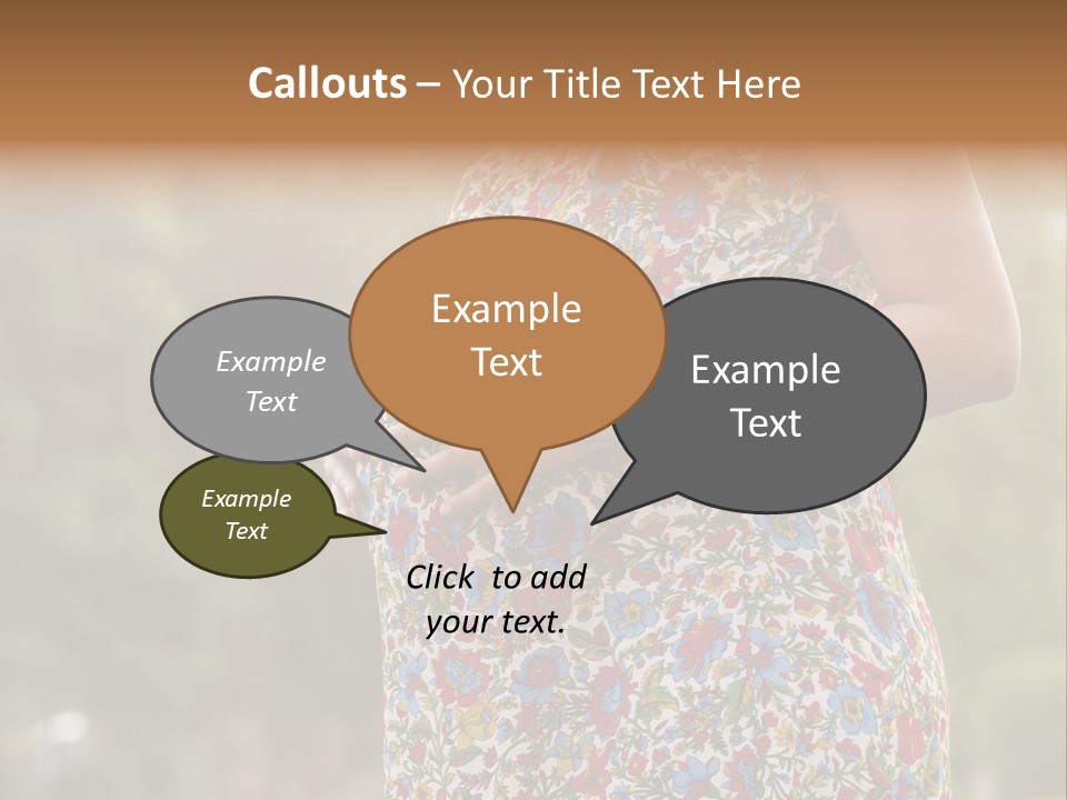 A Pregnant Woman In A Colorful Dress Is Holding Her Belly PowerPoint Template