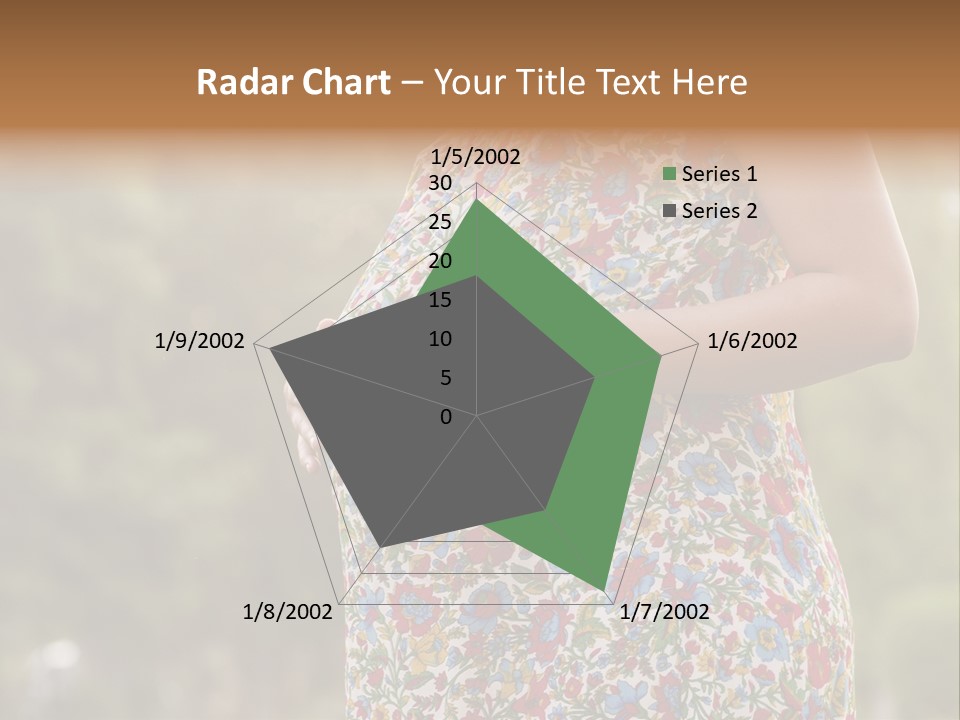 A Pregnant Woman In A Colorful Dress Is Holding Her Belly PowerPoint Template