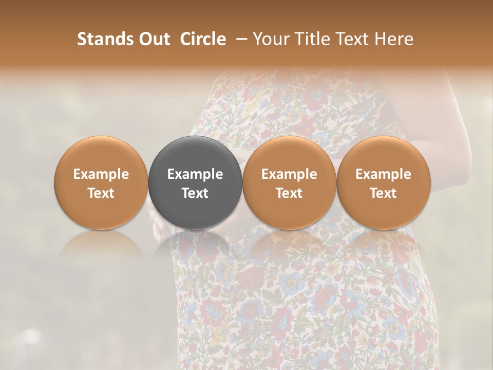 A Pregnant Woman In A Colorful Dress Is Holding Her Belly PowerPoint Template