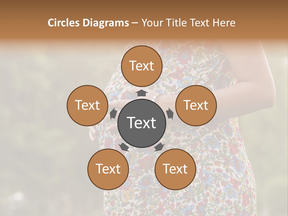 A Pregnant Woman In A Colorful Dress Is Holding Her Belly PowerPoint Template