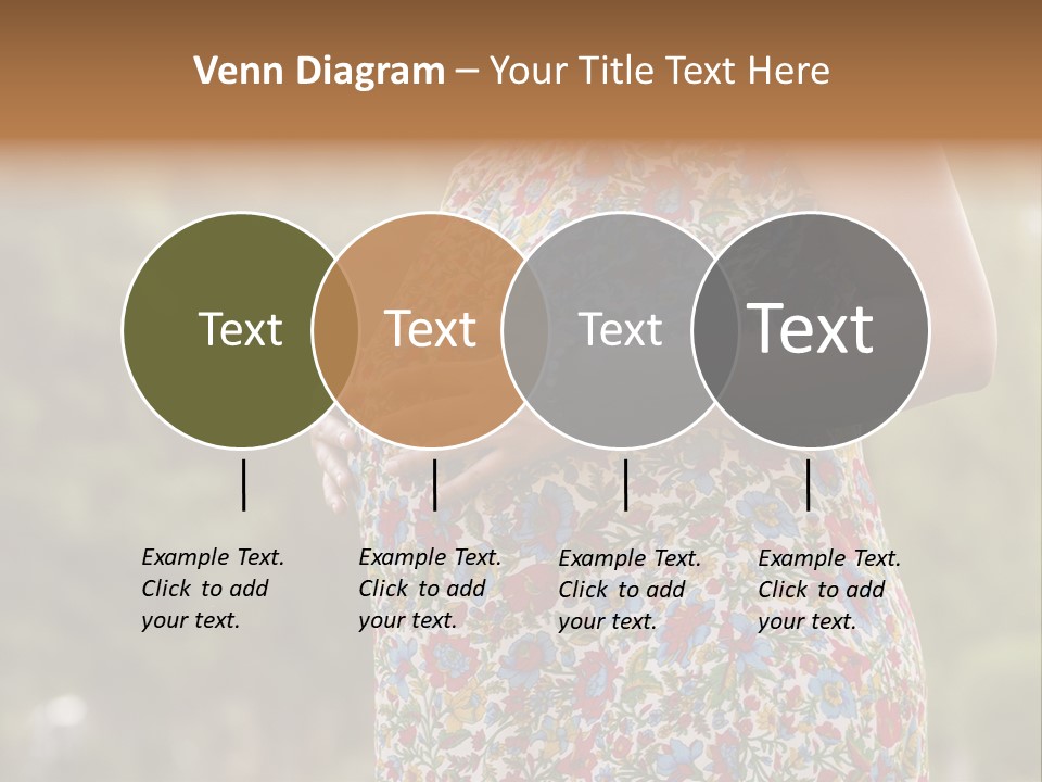 A Pregnant Woman In A Colorful Dress Is Holding Her Belly PowerPoint Template