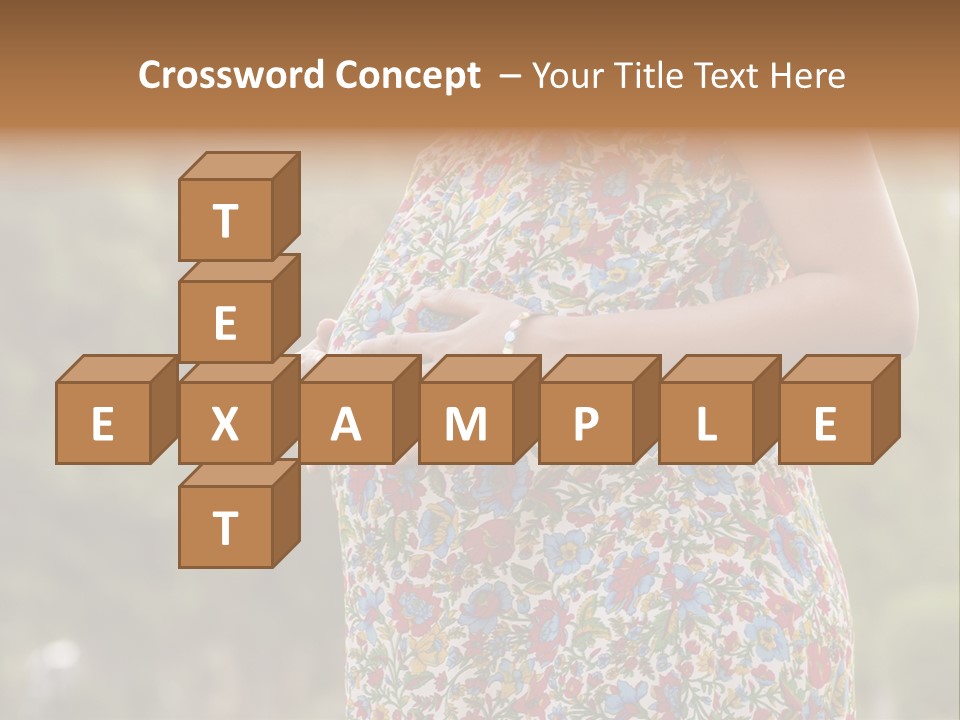 A Pregnant Woman In A Colorful Dress Is Holding Her Belly PowerPoint Template