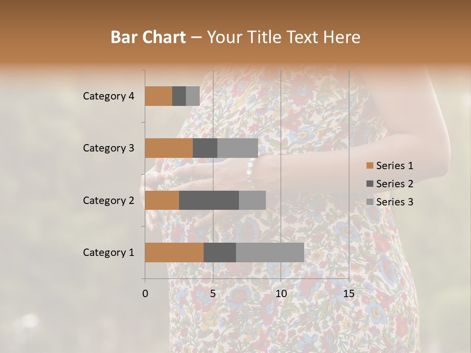 A Pregnant Woman In A Colorful Dress Is Holding Her Belly PowerPoint Template