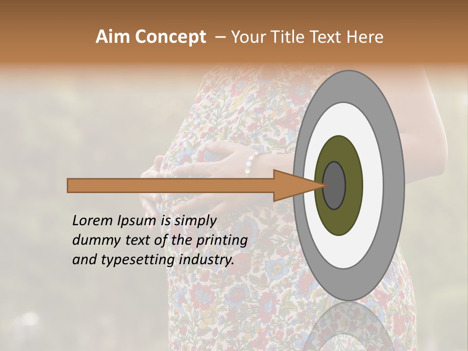 A Pregnant Woman In A Colorful Dress Is Holding Her Belly PowerPoint Template