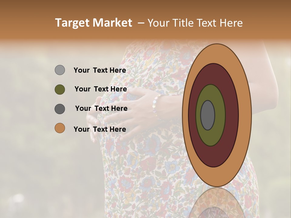 A Pregnant Woman In A Colorful Dress Is Holding Her Belly PowerPoint Template