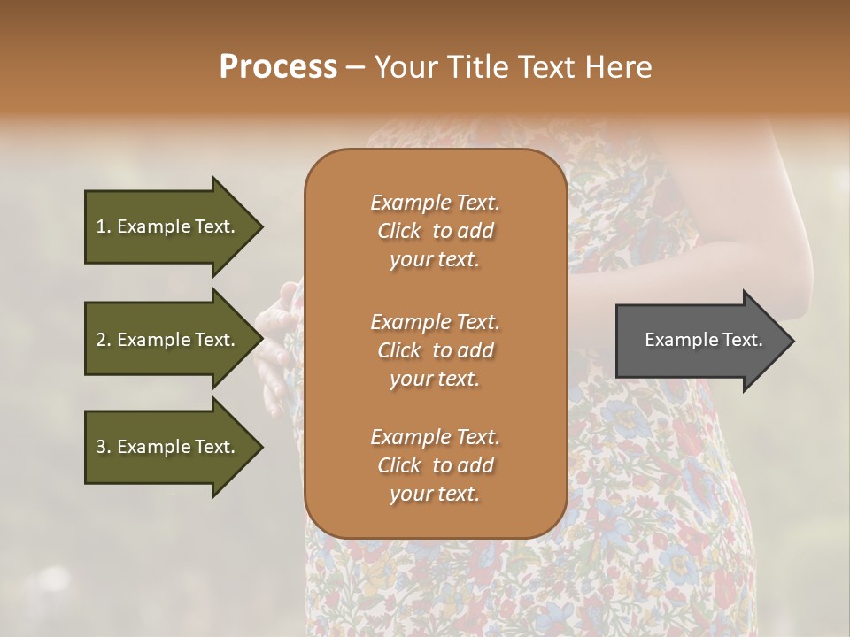 A Pregnant Woman In A Colorful Dress Is Holding Her Belly PowerPoint Template