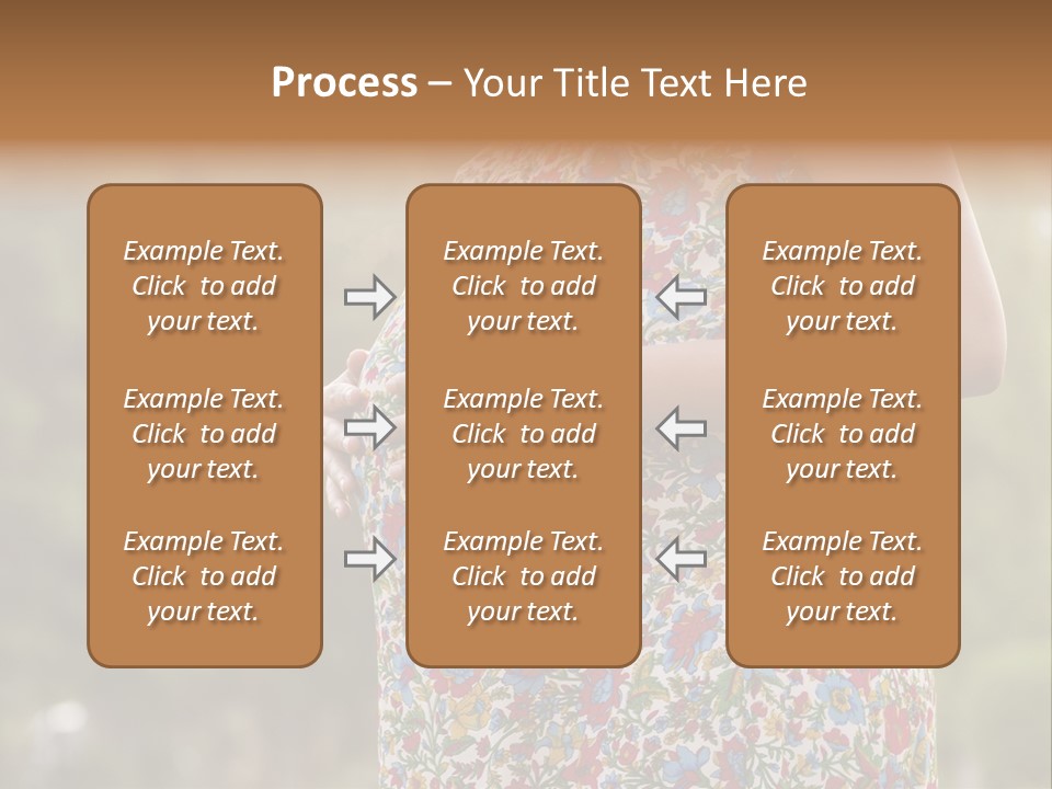 A Pregnant Woman In A Colorful Dress Is Holding Her Belly PowerPoint Template