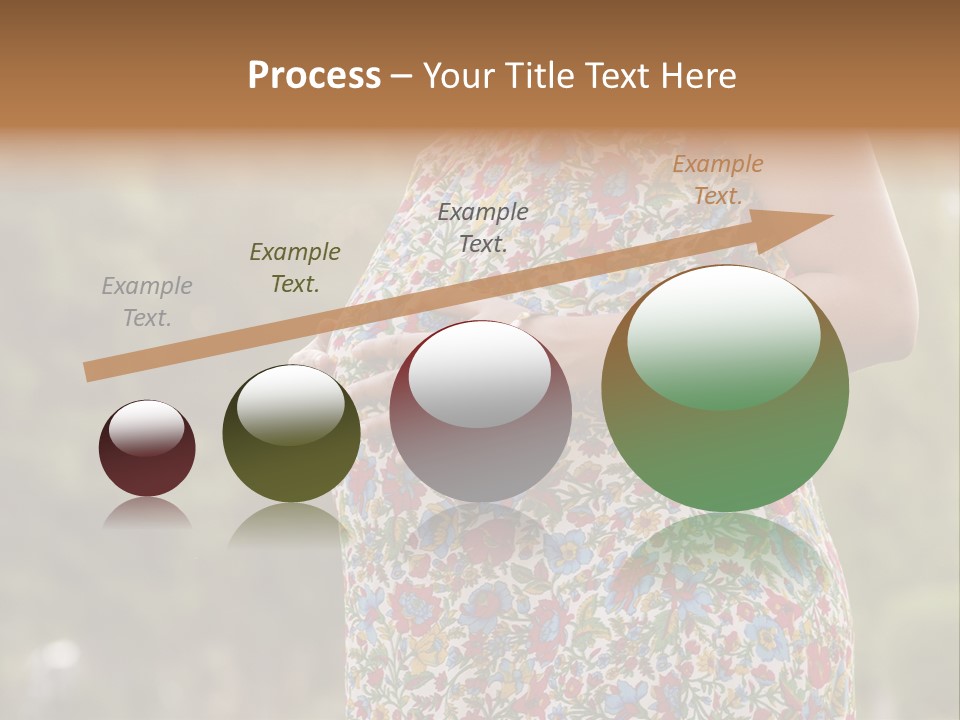 A Pregnant Woman In A Colorful Dress Is Holding Her Belly PowerPoint Template