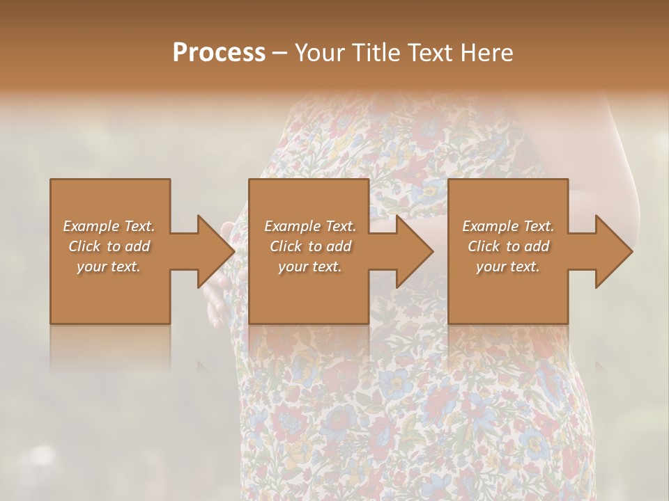 A Pregnant Woman In A Colorful Dress Is Holding Her Belly PowerPoint Template