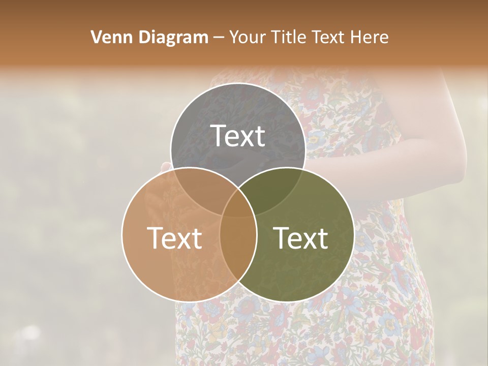 A Pregnant Woman In A Colorful Dress Is Holding Her Belly PowerPoint Template