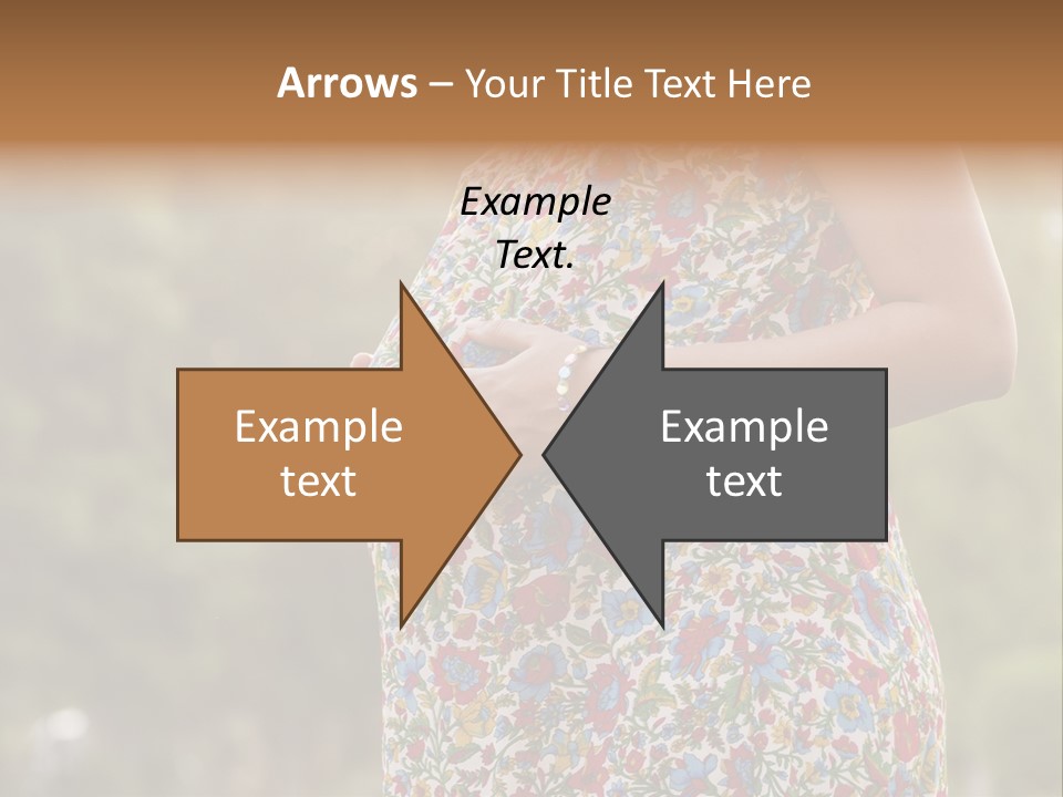 A Pregnant Woman In A Colorful Dress Is Holding Her Belly PowerPoint Template