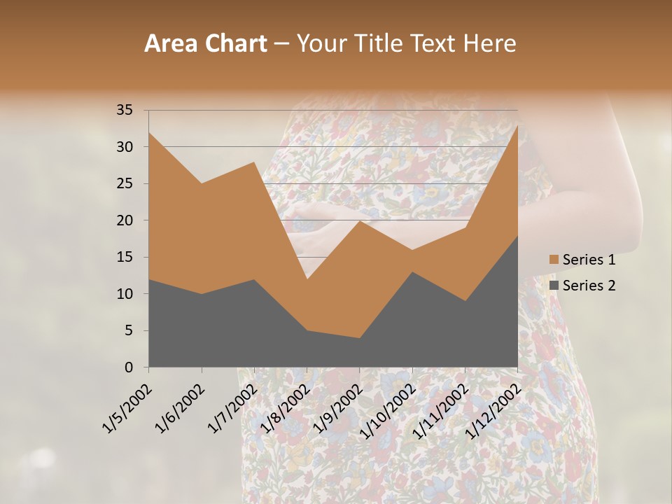 A Pregnant Woman In A Colorful Dress Is Holding Her Belly PowerPoint Template