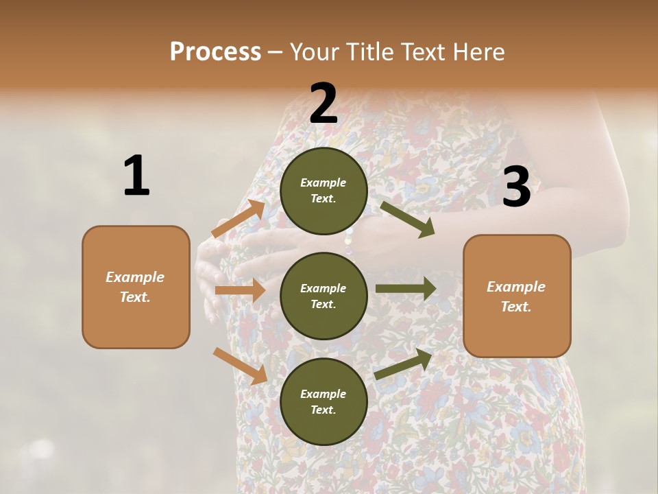 A Pregnant Woman In A Colorful Dress Is Holding Her Belly PowerPoint Template
