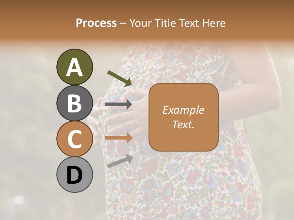 A Pregnant Woman In A Colorful Dress Is Holding Her Belly PowerPoint Template