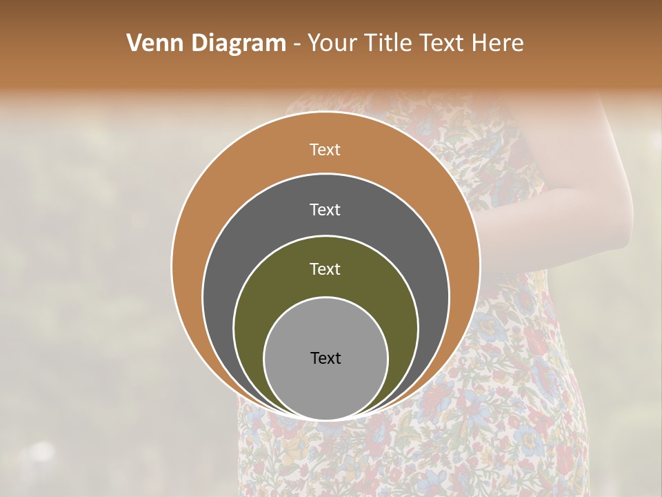 A Pregnant Woman In A Colorful Dress Is Holding Her Belly PowerPoint Template