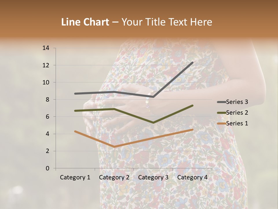 A Pregnant Woman In A Colorful Dress Is Holding Her Belly PowerPoint Template