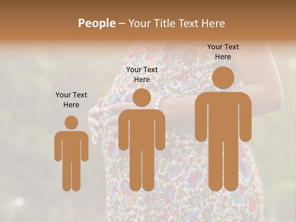 A Pregnant Woman In A Colorful Dress Is Holding Her Belly PowerPoint Template