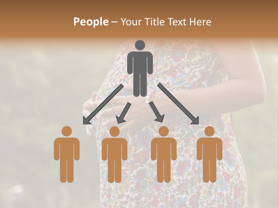 A Pregnant Woman In A Colorful Dress Is Holding Her Belly PowerPoint Template