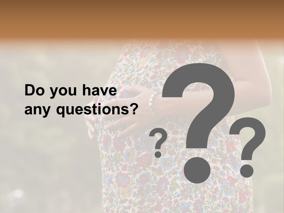 A Pregnant Woman In A Colorful Dress Is Holding Her Belly PowerPoint Template