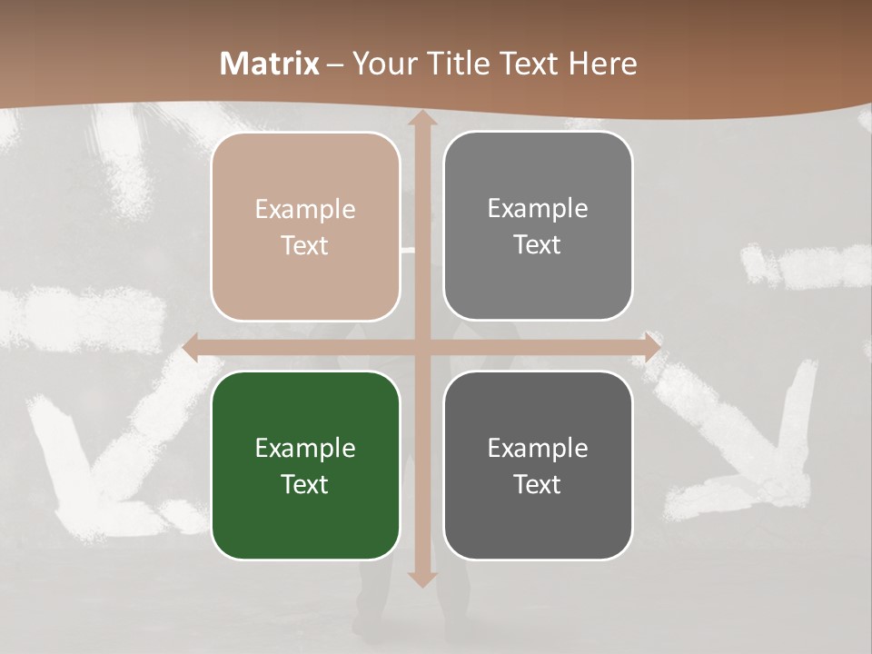 A Man Standing In Front Of A Wall With Arrows Drawn On It PowerPoint Template