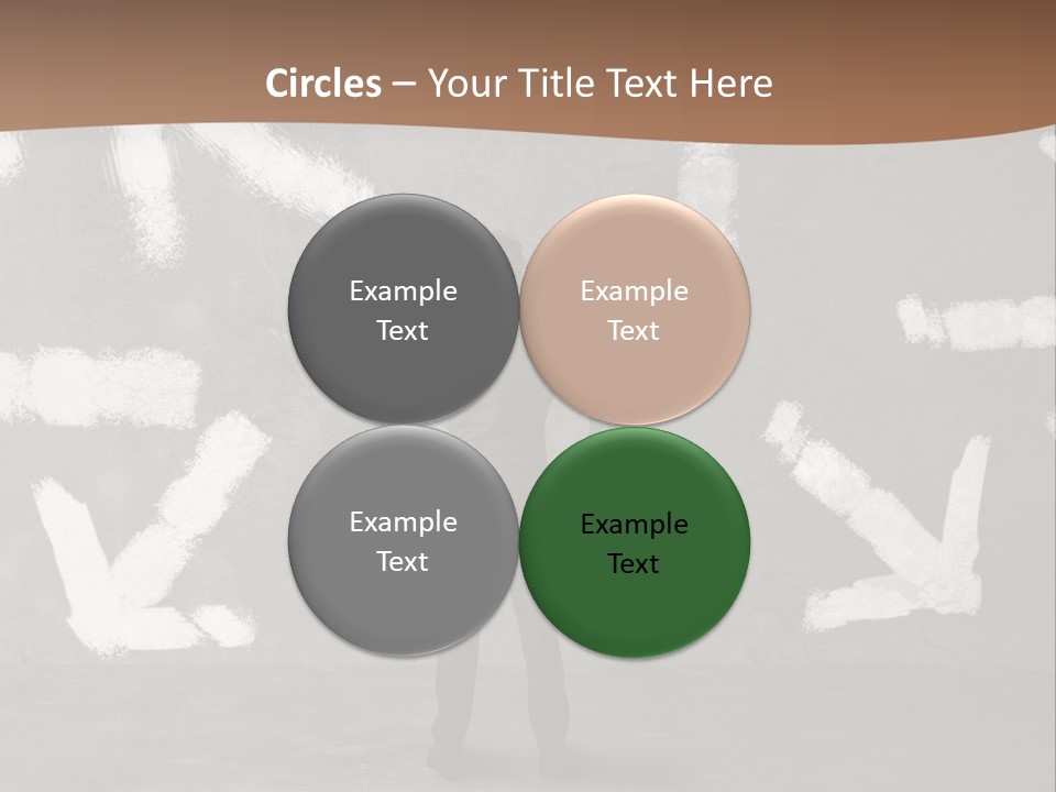 A Man Standing In Front Of A Wall With Arrows Drawn On It PowerPoint Template