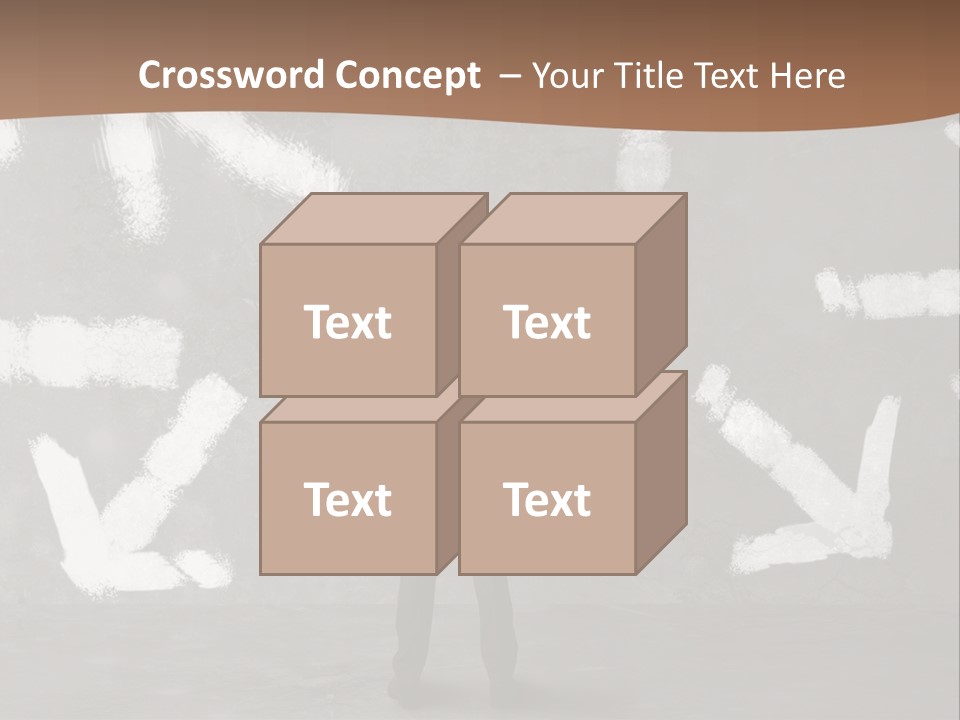 A Man Standing In Front Of A Wall With Arrows Drawn On It PowerPoint Template