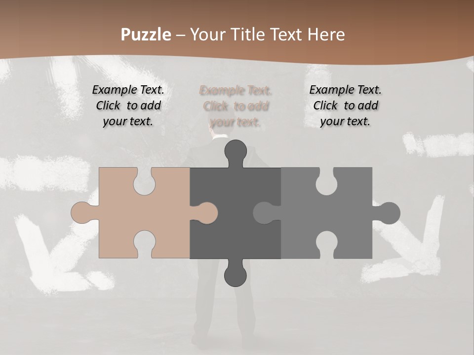 A Man Standing In Front Of A Wall With Arrows Drawn On It PowerPoint Template