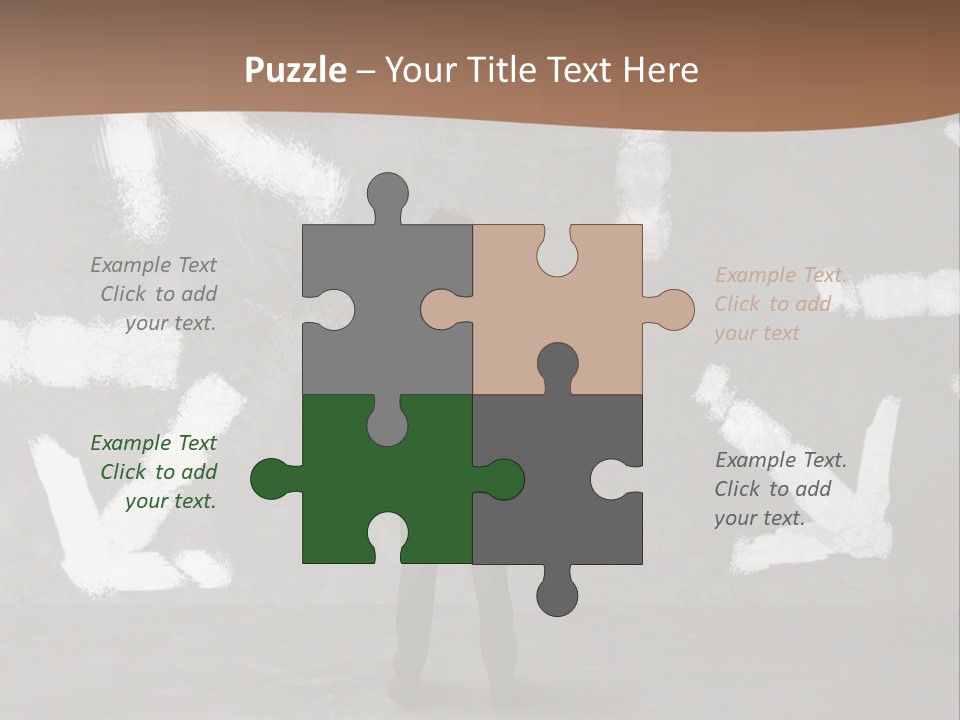 A Man Standing In Front Of A Wall With Arrows Drawn On It PowerPoint Template