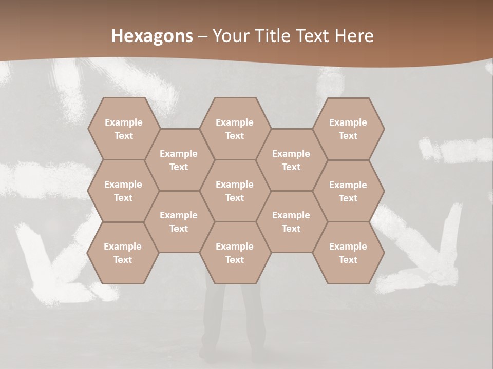 A Man Standing In Front Of A Wall With Arrows Drawn On It PowerPoint Template