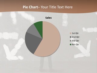A Man Standing In Front Of A Wall With Arrows Drawn On It PowerPoint Template