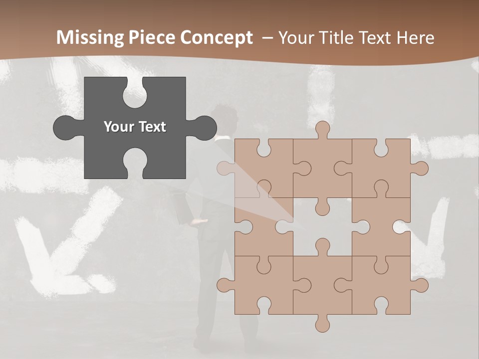 A Man Standing In Front Of A Wall With Arrows Drawn On It PowerPoint Template