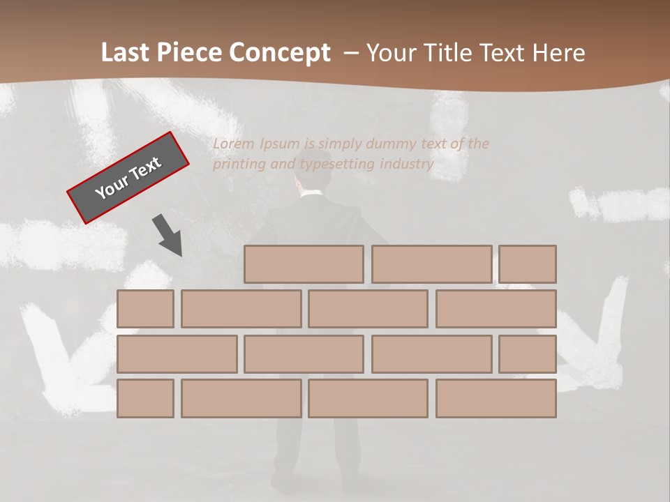 A Man Standing In Front Of A Wall With Arrows Drawn On It PowerPoint Template