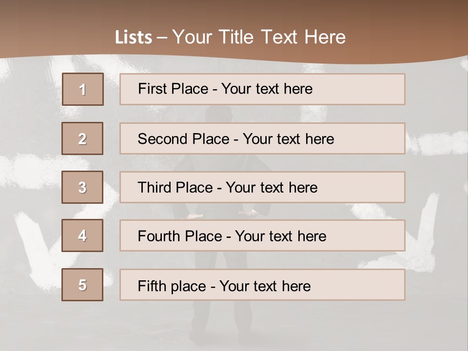 A Man Standing In Front Of A Wall With Arrows Drawn On It PowerPoint Template