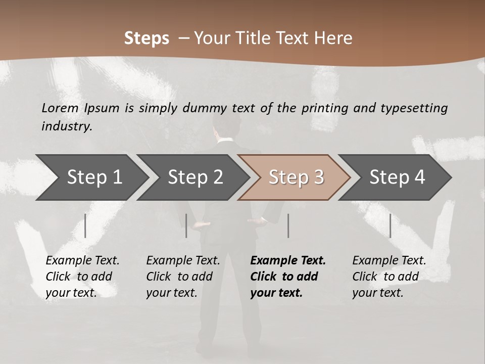 A Man Standing In Front Of A Wall With Arrows Drawn On It PowerPoint Template