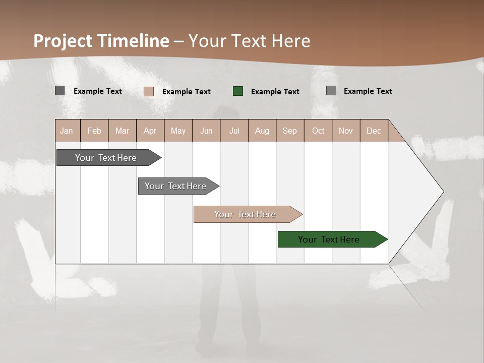 A Man Standing In Front Of A Wall With Arrows Drawn On It PowerPoint Template