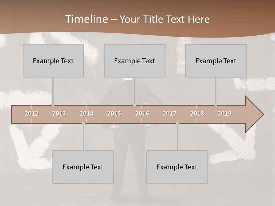 A Man Standing In Front Of A Wall With Arrows Drawn On It PowerPoint Template
