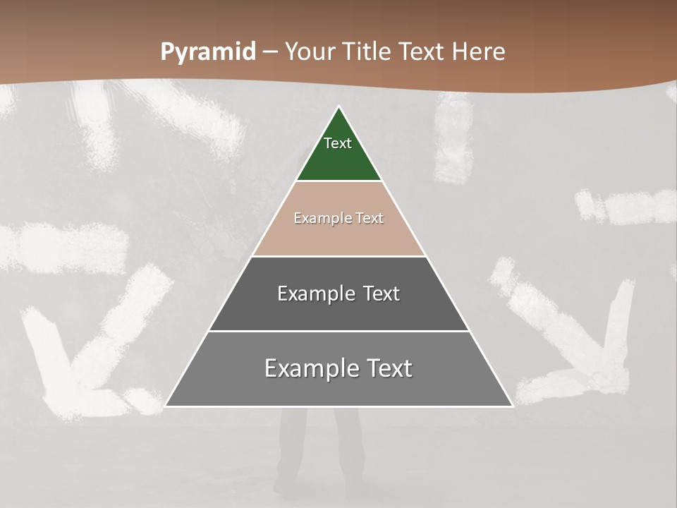 A Man Standing In Front Of A Wall With Arrows Drawn On It PowerPoint Template