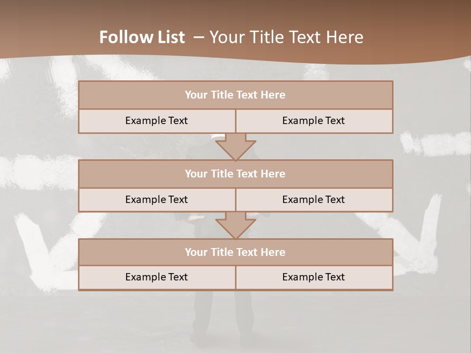 A Man Standing In Front Of A Wall With Arrows Drawn On It PowerPoint Template