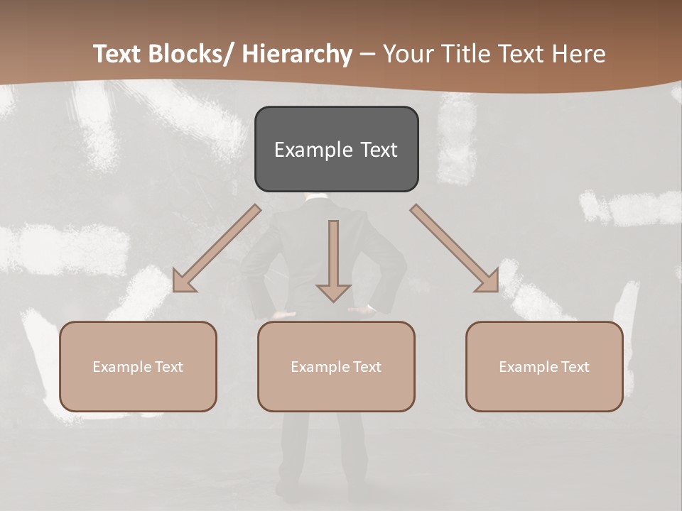 A Man Standing In Front Of A Wall With Arrows Drawn On It PowerPoint Template