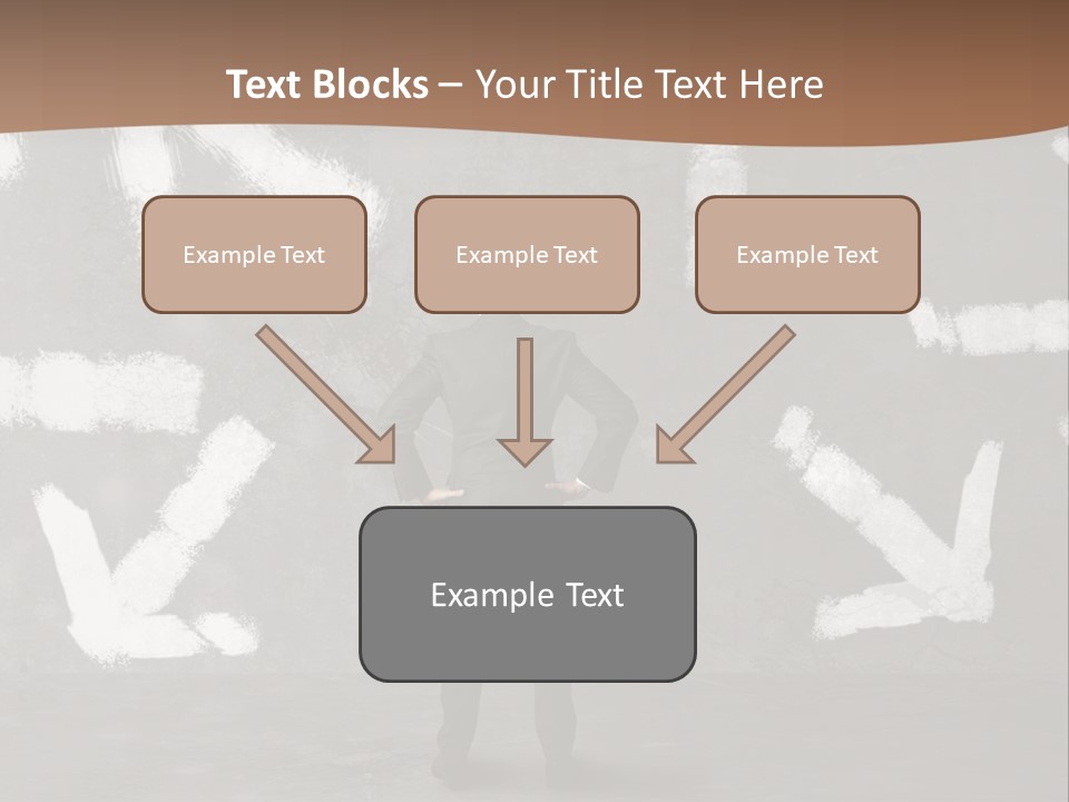 A Man Standing In Front Of A Wall With Arrows Drawn On It PowerPoint Template